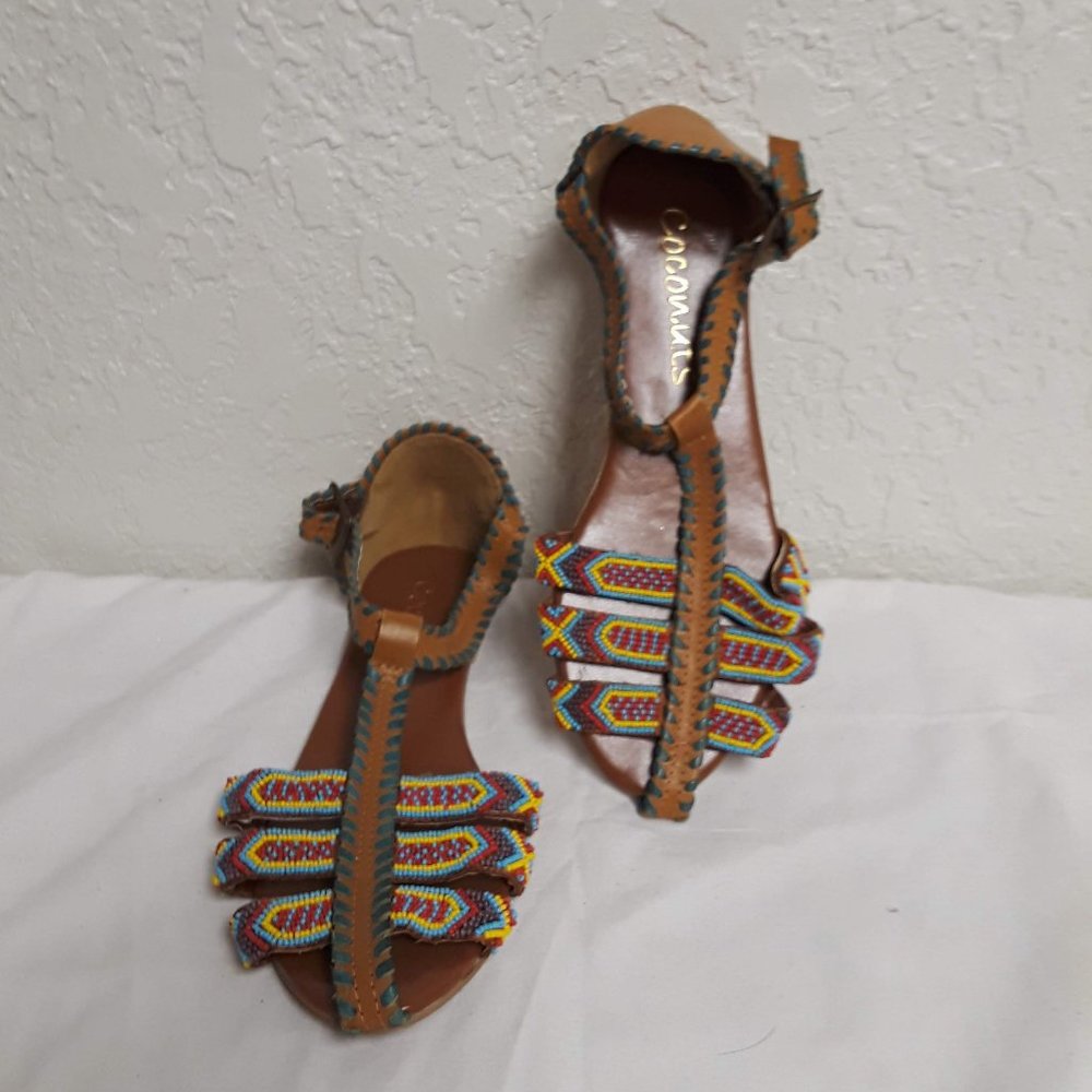 Coconuts “Spirit” Beaded Strap Sandals size 6.5